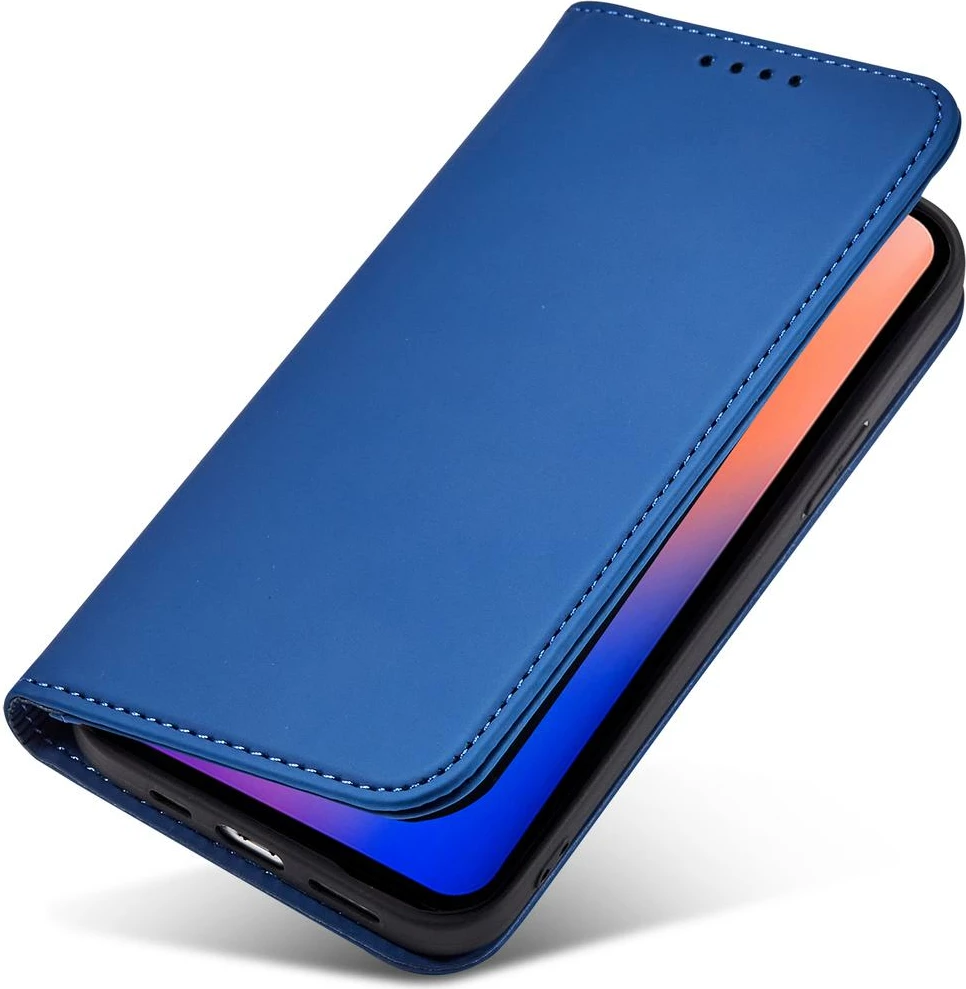 Mbështjellës Hurtel Magnet Card Case për iPhone 12 Pro Max, me kapak, portofol dhe mbajtëse, Blu