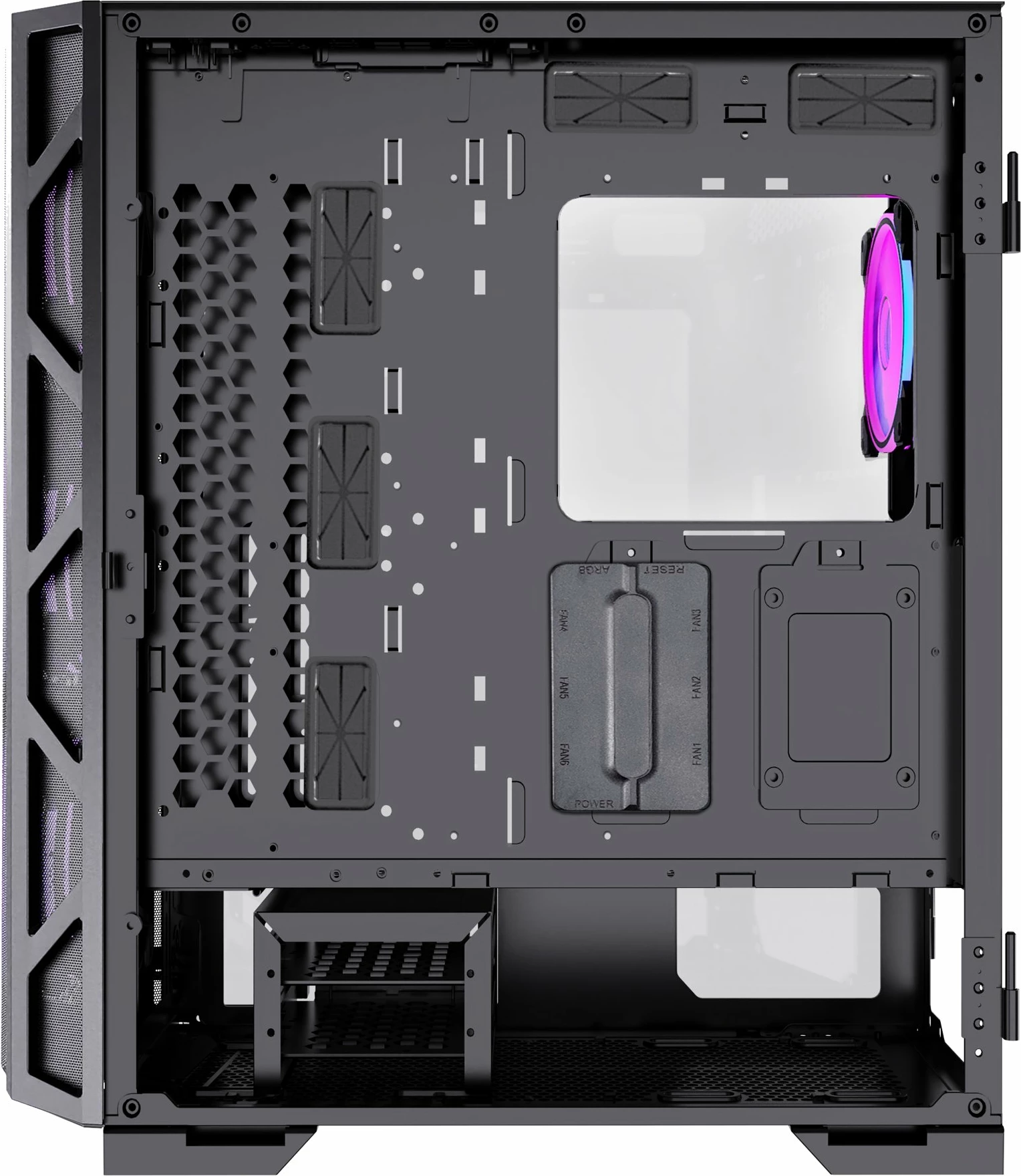 Kasë PREYON Nest Meshy+ PRENMP04B Midi Tower ATX/e-ATX me 4 ventilatorë ARGB, e zezë