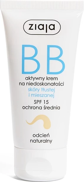 BB krem Ziaja Active Cream për lëkurë me yndyrë dhe të kombinuar, Natural, 50ml