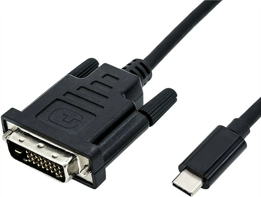 Kabllo ROLINE 11045831 USB-C në DVI-D Dual Link, 2 m, 4K 60Hz, e zezë