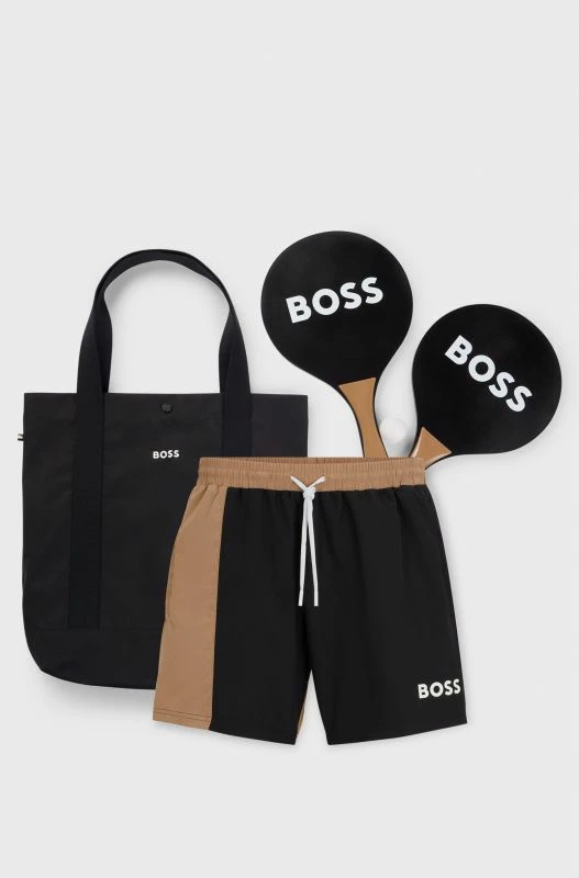 Set plazhi Boss për meshkuj, i zi