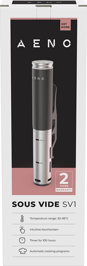 Aparat sous vide AENO SV1 1200W, 4 programe automatike, ekran LCD me prekje, IPX7, zi/argjend