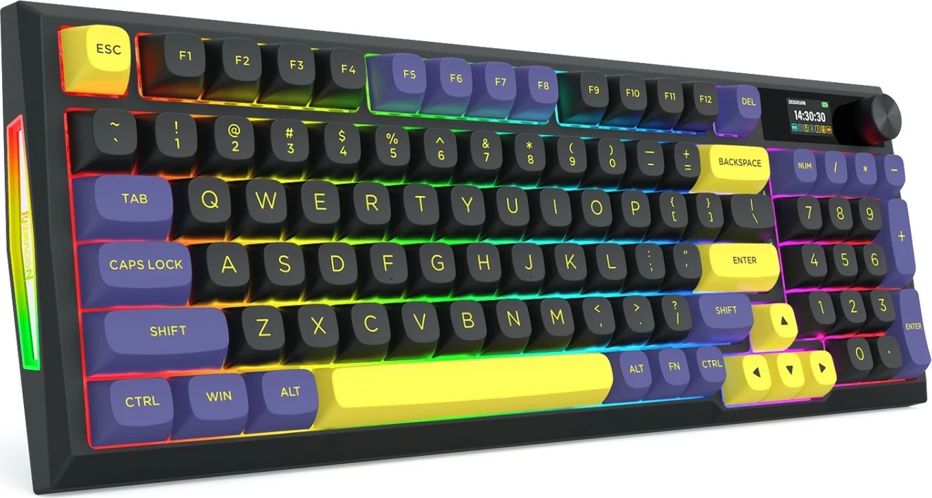 Tastierë gaming Redragon Glintstone K725LBY-RGB-PRO, mekanike 96%, wireless/wired, RGB, e zezë