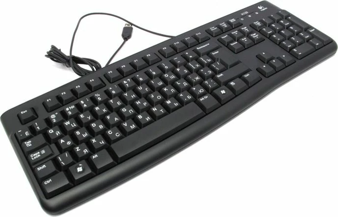 Tastierë Logitech K120 920-002522 USB me kabllo, layout RU, me numpad, e zezë