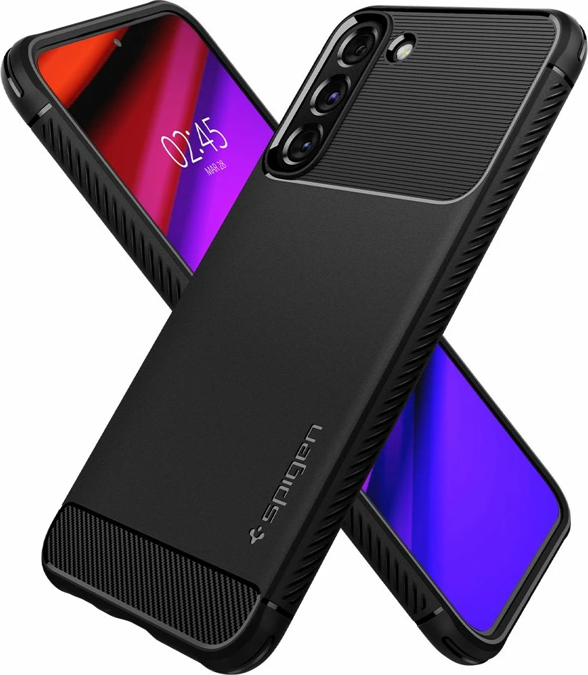 Mbështjellës Spigen Rugged Armor për Samsung Galaxy S22, i zi