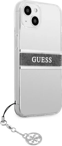 Mbështjellës Guess GUHCP13SKB4GGR për iPhone 13 mini 5.4", transparent, me varëse