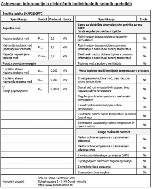 Ngrohës elektrik portativ SHE SHXP2200PTC 2200W PTC qeramik, me termostat, me telekomandë, i bardhë