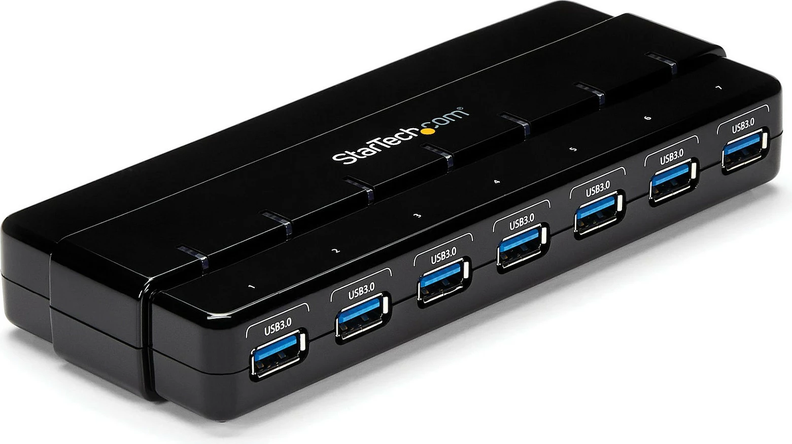 USB hub StarTech ST7300USB3B, 7 porta USB 3.2 Gen 1, 5Gbps, me adapter rryme, i zi