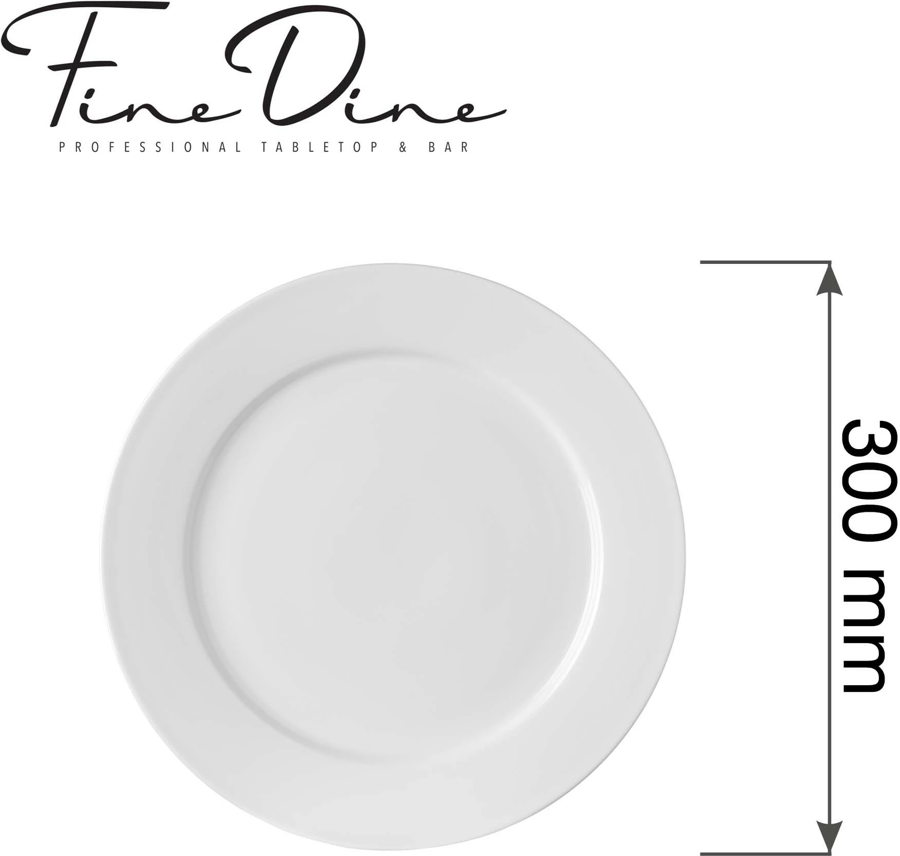 Pjatë e sheshtë Fine Dine Pure Bianco, 300 mm, porcelan vitrified, e bardhë, set 3 copë