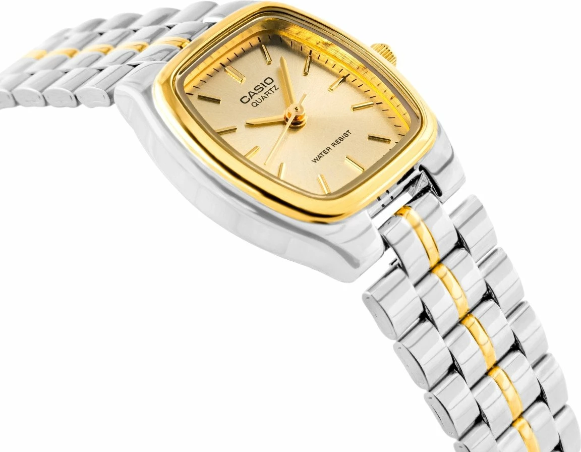 Orë dore për femra Casio LTP-1169G-9ARDF, quartz, analoge, rezistente ndaj ujit 20 m, argjend/e artë, me kuti
