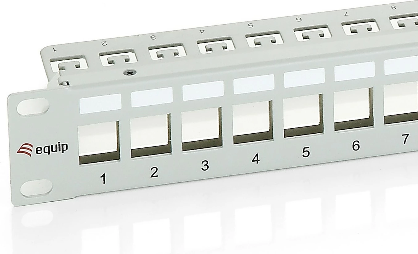 Patch panel Equip 24-port Cat6, metal, rack 1U, gri