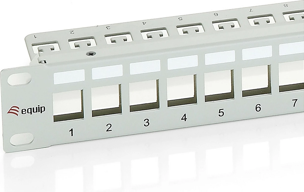 Patch panel Equip 24-port Cat6, metal, rack 1U, gri