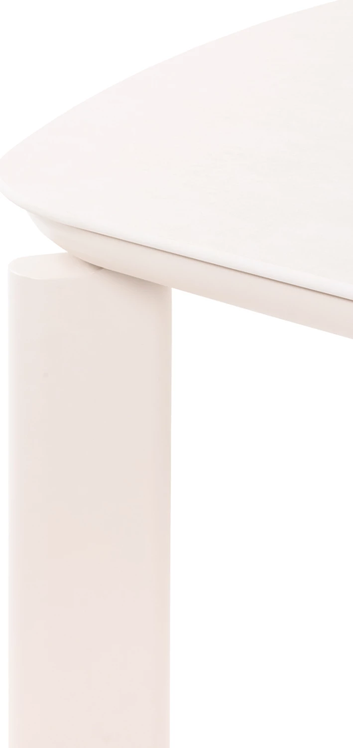 Tavolinë ngrënieje STERLIN, alumin ngjyrë fildishi, sipërfaqe gur sintetik URANO IVORY, 200x100x76cm
