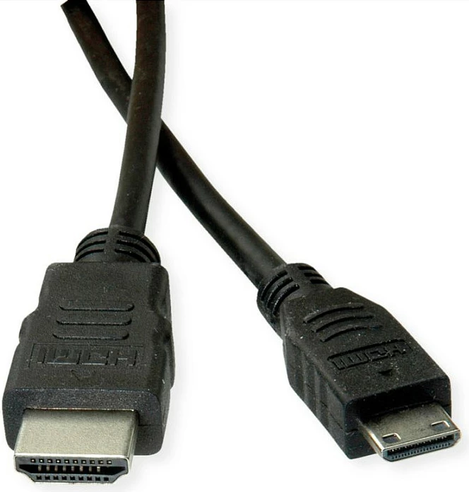 Kabllo HDMI ROLINE 11445580, HDMI Type A në HDMI Type C (Mini), 2 m, 4K 30Hz, e zezë