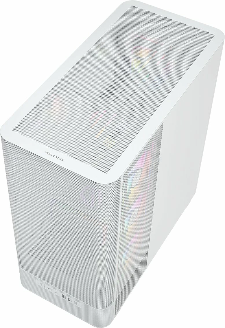 Kasë Modecom Volcano AQ400 ARGB MC-A-AQ400-4FA-W, Midi Tower ATX/mATX/ITX, LCD ekran, 4x120mm ARGB, e bardhë