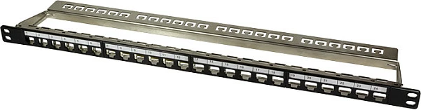 Patch panel Keystone LogiLink, 24 Porta, 0.5U, i ekranizum, i zi