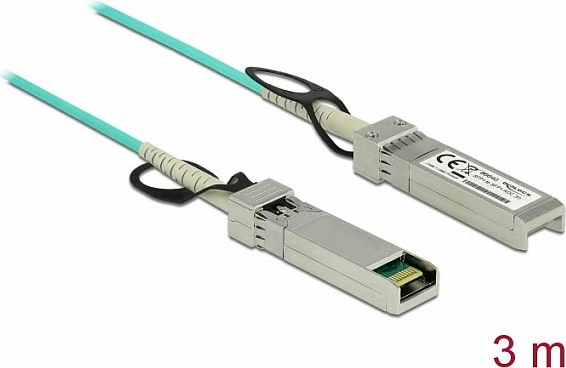 Kabllo optike aktive SFP+ DeLOCK, 3 m, 10 Gbit/s, SFP+ në SFP+, aqua