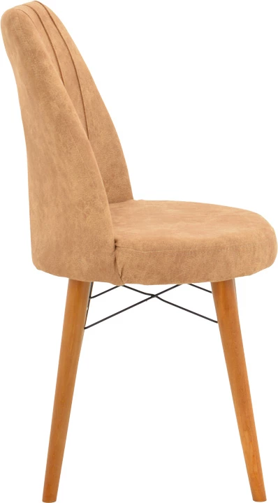 Karrige Nevis I, pëlhurë ngjyrë kafe antike, këmbë arre, set prej 4 copë