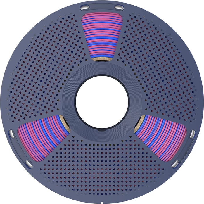 Filament për printim 3D Sunlu PLA+ Silk Dual Color PLA+ Silk DC R Blu, kuqe-blu