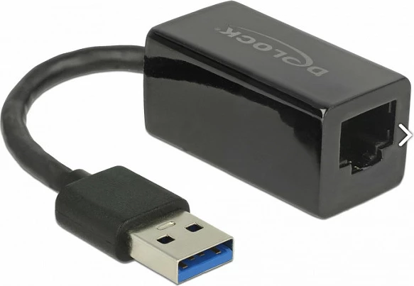 Adapter rrjeti DeLOCK 65903, USB-A në Ethernet Gigabit 1Gbps, i zi