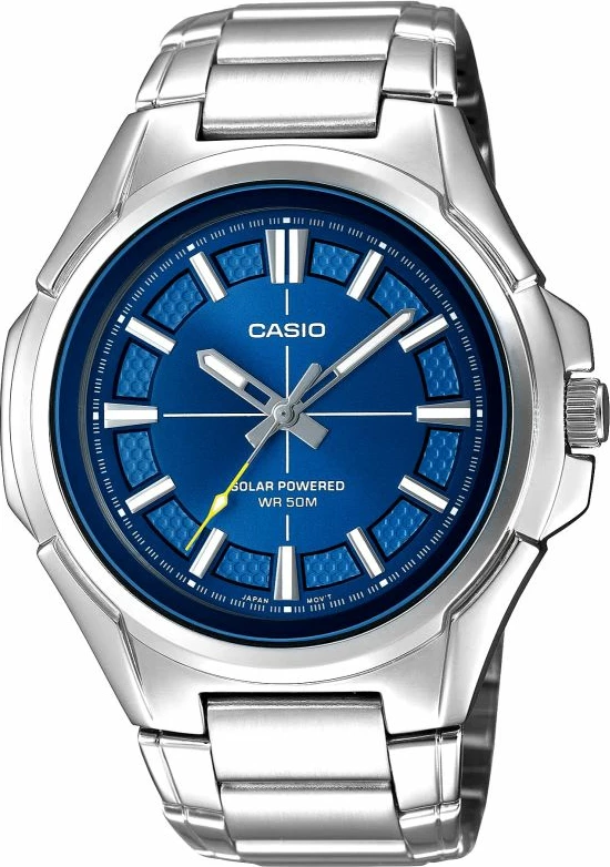 Orë dore për meshkuj CASIO, argjend me blu