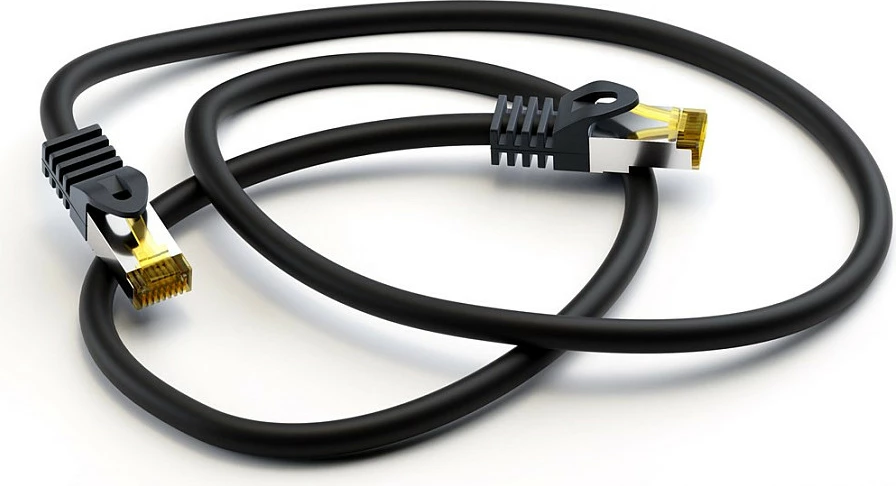 Kabëll rrjeti Goobay RJ45 Patch Cat 6A, 0.5 m, S/FTP, LSZH, i zi