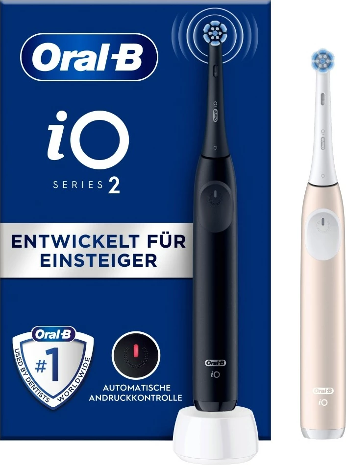 Furçë dhëmbësh elektrike Oral-B iO Series 2, 2 doreza, 2 koka, Night Black/Calm Pink