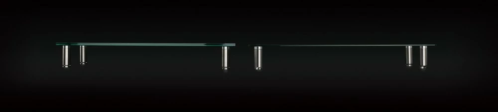 Stendë xhami për monitor Gembird MS-TABLE-GM-01, Size M, 580×210 mm, lartësi e rregullueshme 75-90 mm, ngarkesë 20 kg, e zezë