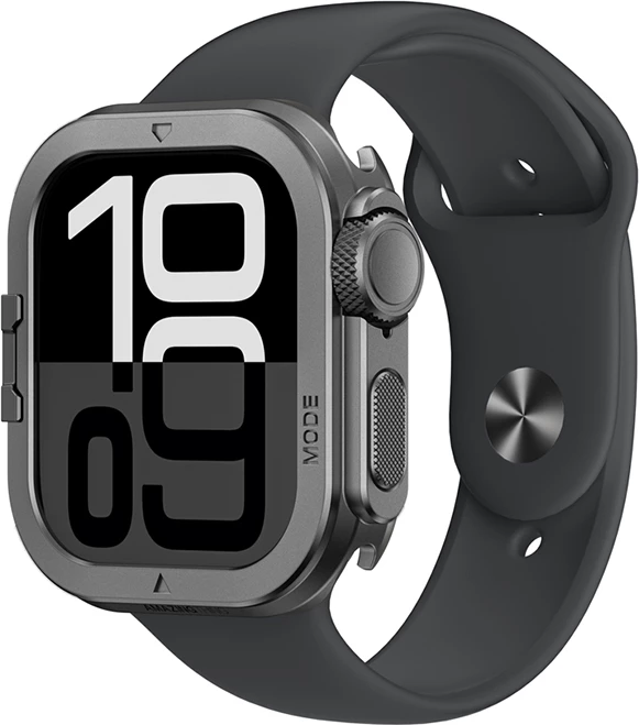 Mbështjellës metalik për Smartwatch, AmazingThing Titan Pro, për Apple Watch 11 46mm, alumin mat, i zi