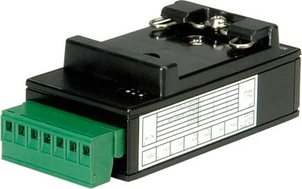 Konvertues serial ROLINE RS232 në RS422/485, izolim 3000 VDC, DIN shinë, i zi