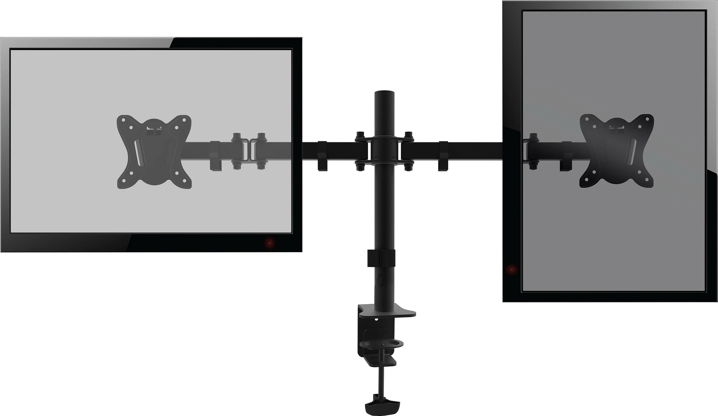 Mbajtëse tavoline për 2 monitorë EQUIP, 13-27 inç, VESA 75x75/100x100, 16 kg, e zezë
