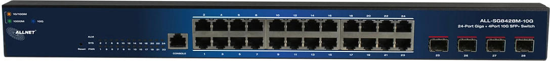Switch ALLNET 219585, 24-Port Gigabit, Managed L2, 10G, Rackmount, blu/zi