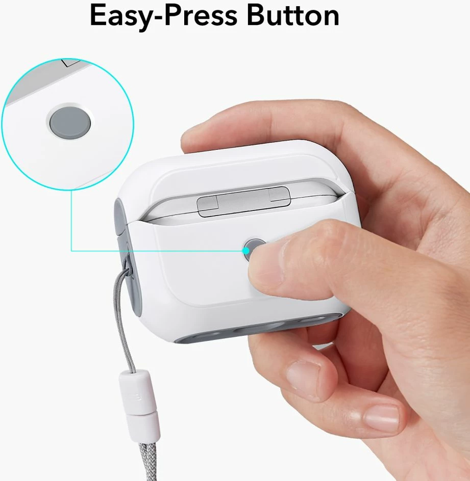 Mbështjellës ESR Orbit HaloLock me MagSafe për Apple AirPods Pro/Pro 2, Bardhë