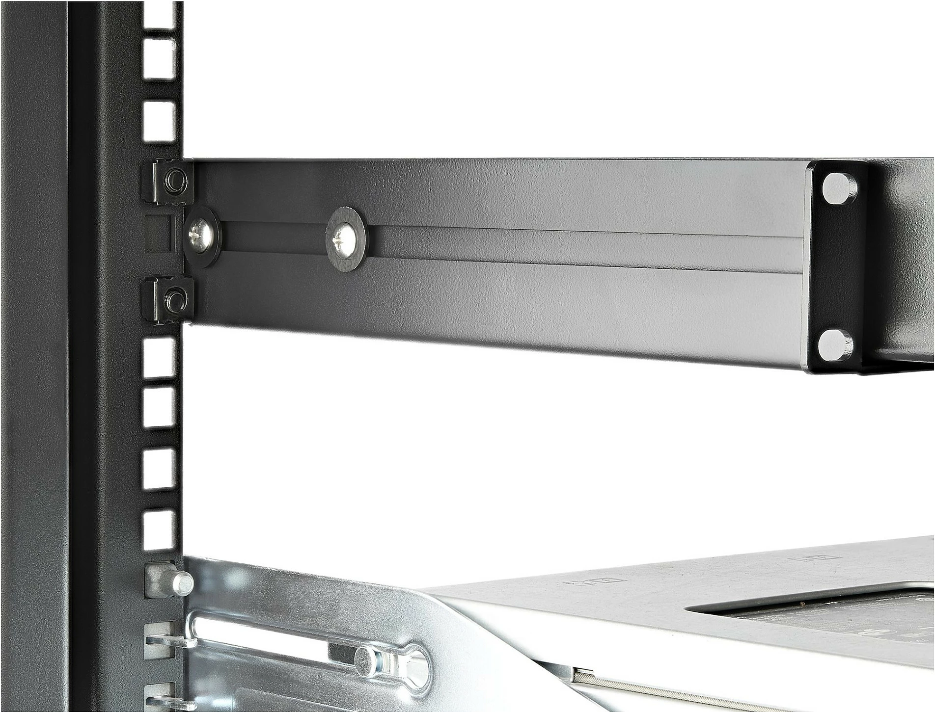 Shina rack serveri StarTech 1U, të rregullueshme për 4-post, deri 90.7 kg, e zezë