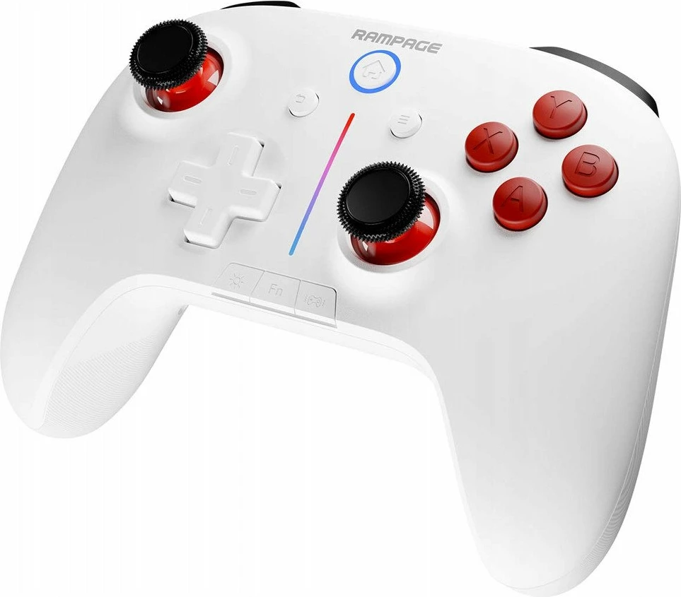 Gamepad Rampage Hydra HYDRA-WHITE, Bluetooth/2.4GHz/USB, RGB, për PC/Switch/telefon, i bardhë