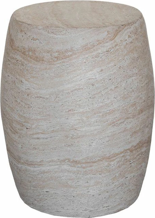 Tavolinë anësore ovale Lithos, ngjyrë bezhë, 62x43x52.5