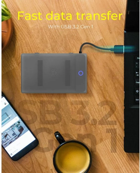 Adapter/kasë USB 3.2 Gen 1 për HDD/SSD 2.5" SATA, ICYBOX IB-AC603B-U3, 5 Gbit/s, kabllo USB-A 16 cm, antracit/zi, set