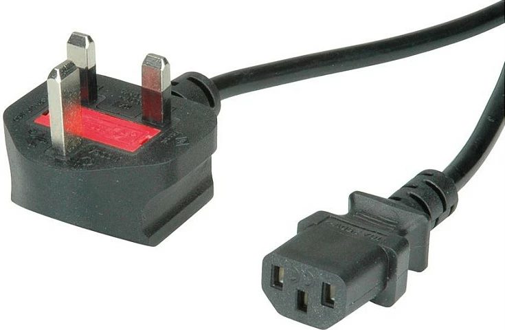 Kabllo rryme VALUE BS 1363 në IEC 320-C13, 1.8 m, 10A, 250V, e zezë