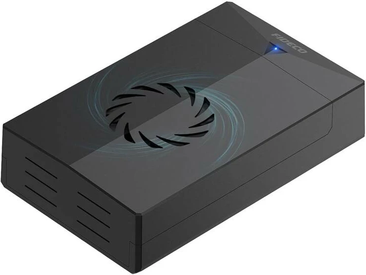 Kasë FIDECO P3U për HDD/SSD, USB 3.0, SATA 2.5"/3.5", me ventilator, Gri