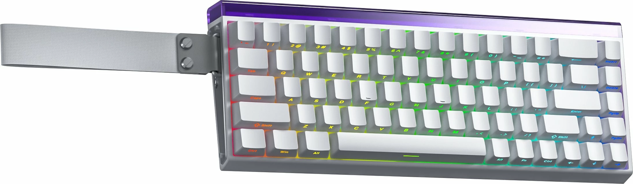 Tastierë mekanike gaming Aula Hero 68 HE AUH68-WP-ME, 60%, Meteor Switch, RGB, USB/Bluetooth/2.4GHz, US layout, e bardhë