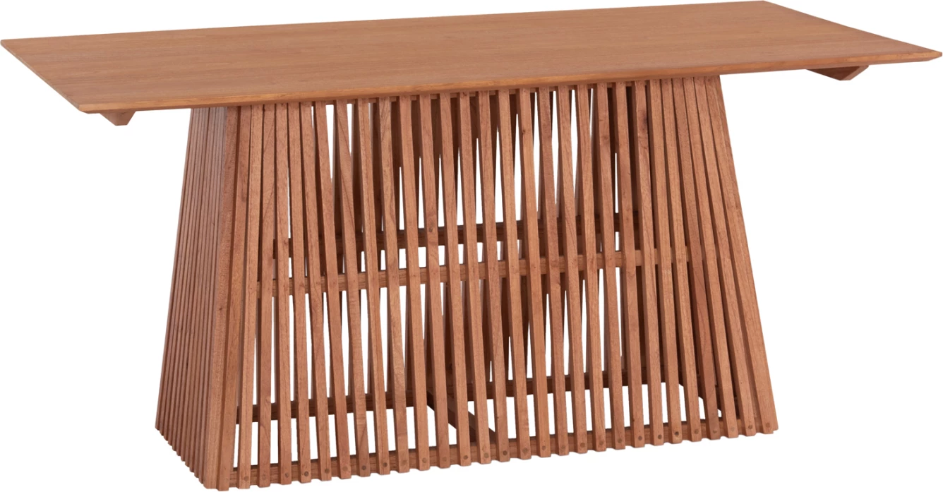 Tavolinë drejtkëndore për ngrënie, druri Mindi, ngjyrë natyrale, 160x79.5x76.5 cm