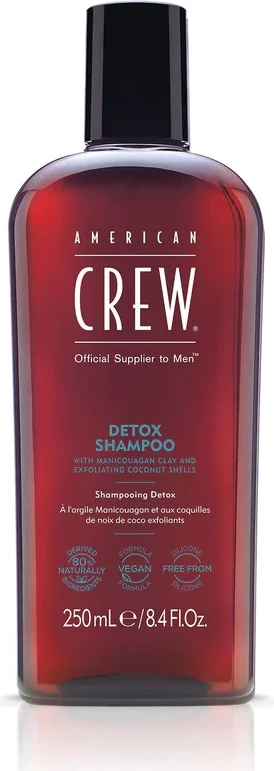Shampon eksfoliues për burra American Crew Detox me kokrra kokosi 250ml