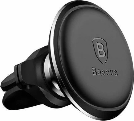 Mbajtës magnetik telefoni Baseus SUGX-A01/SUGX020001 për grilë ventilimi 360° me klipsa kabllo, i zi, paketë me 2 pllaka metalike dhe 2 filma mbrojtës