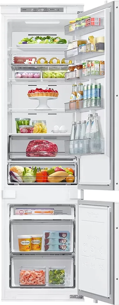 Frigorifer i integruar, Samsung, BRB70F30AES0EO, 267 L, 193.5 x 54 cm, Twin Cooling, AI Energy, i bardhë