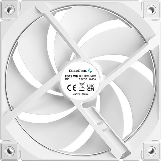 Ventilator për kasë DeepCool FD12 WH V2, 120mm, PWM 4-pin, 500-2500 RPM, i bardhë