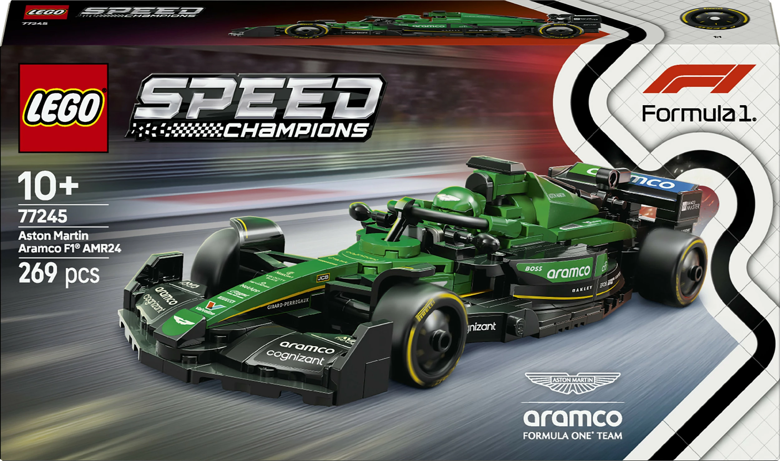 Set ndërtimi LEGO Aston Martin Aramco F1 AMR24, 269 pjesë, shumëngjyrësh