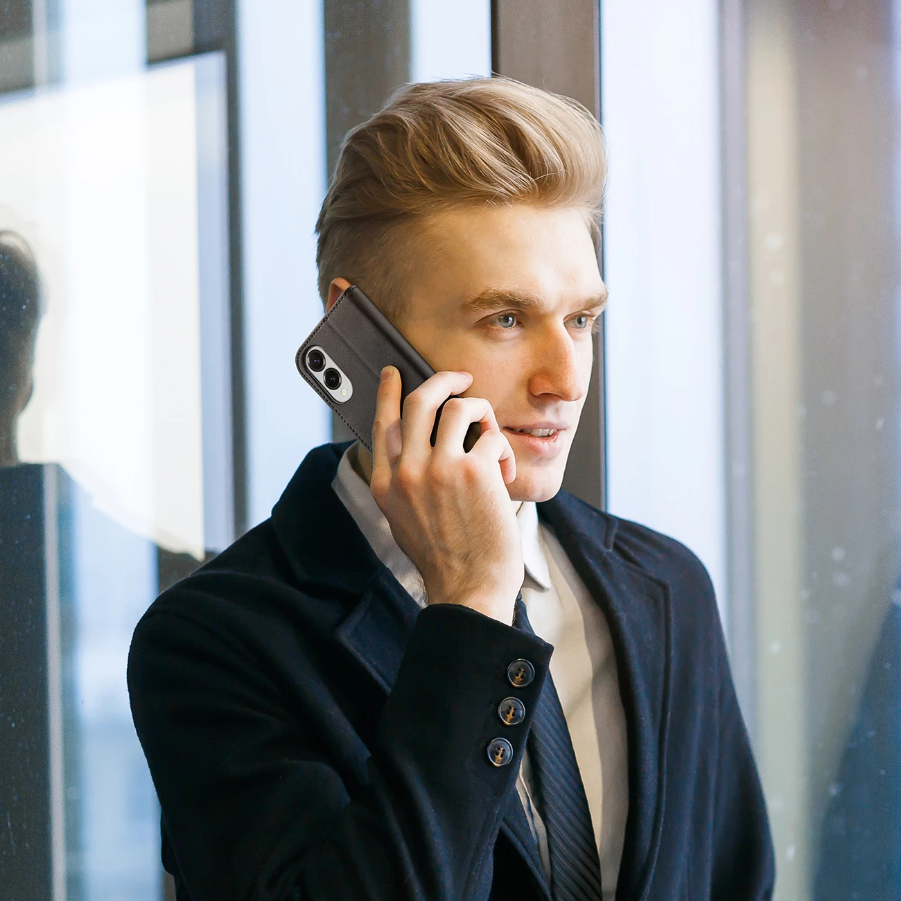 Mbështjellës Dux Ducis Hivo për Samsung Galaxy S25 Edge, me kapak, RFID, i zi