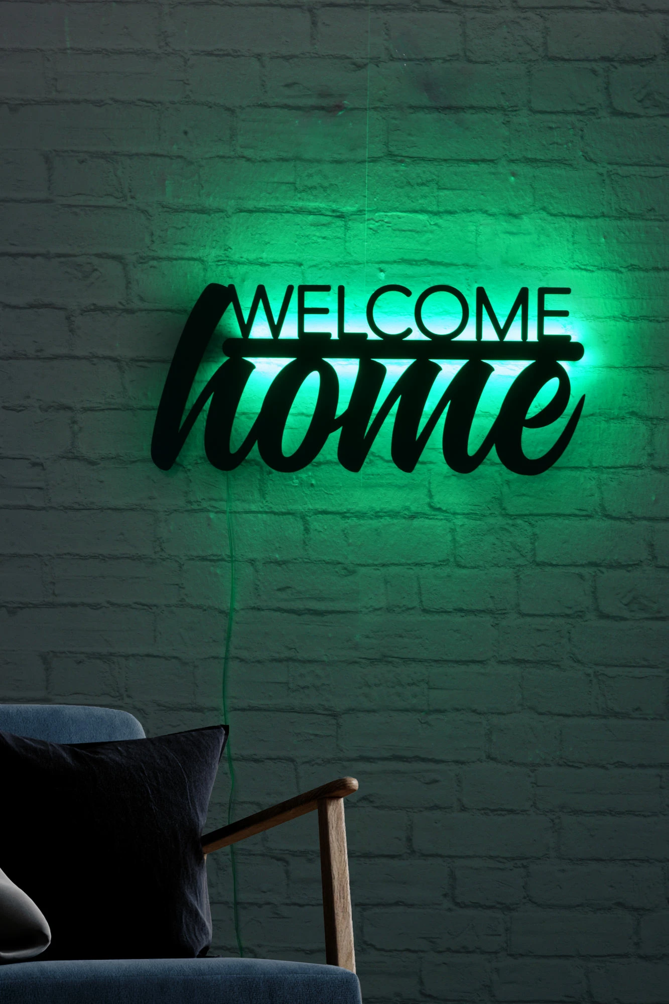 Dritë dekorative LED, Wallity, Welcome Home, e gjelbër