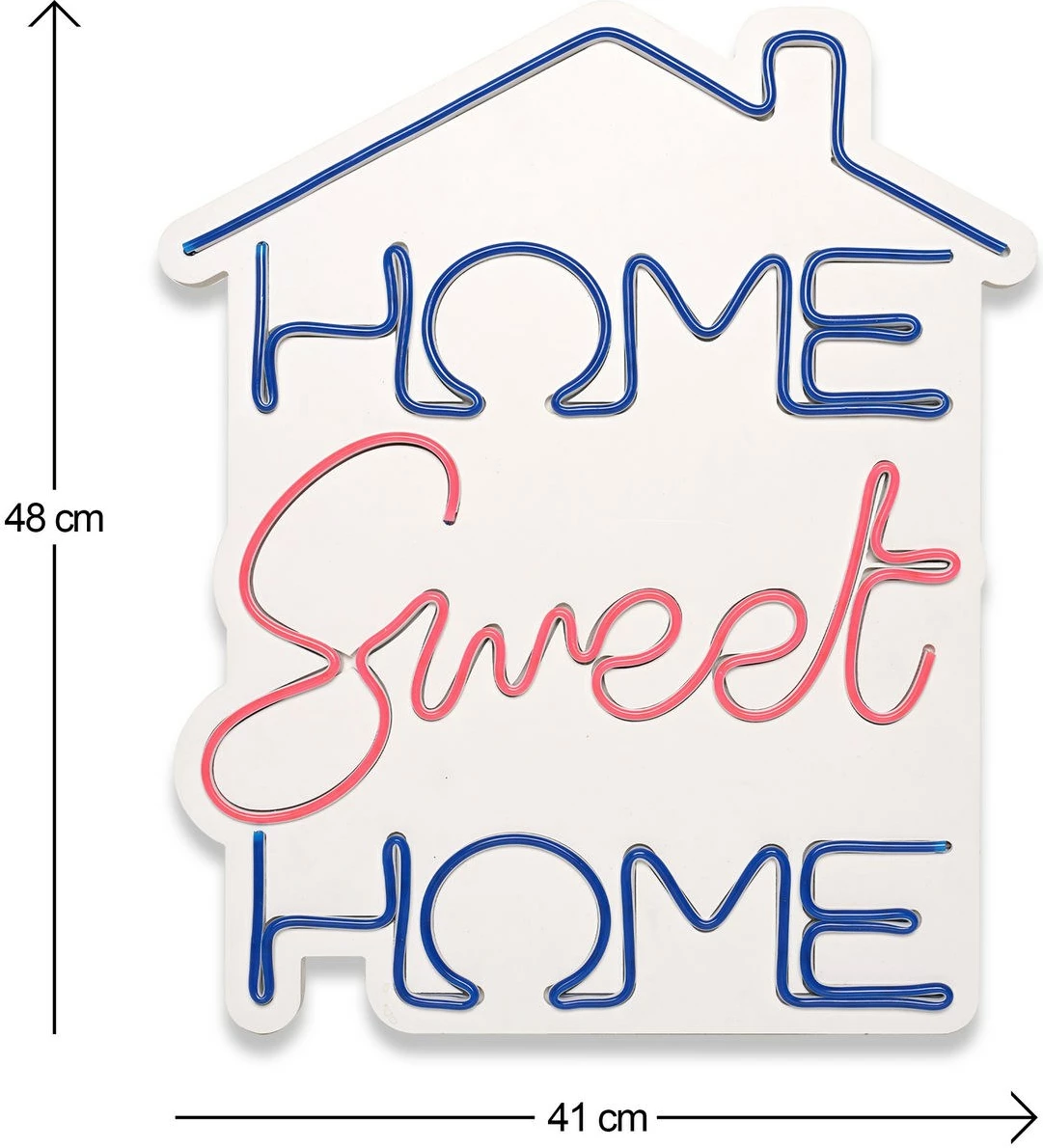 Dritë dekorative plastike LED, Home Sweet Home, blu dhe rozë