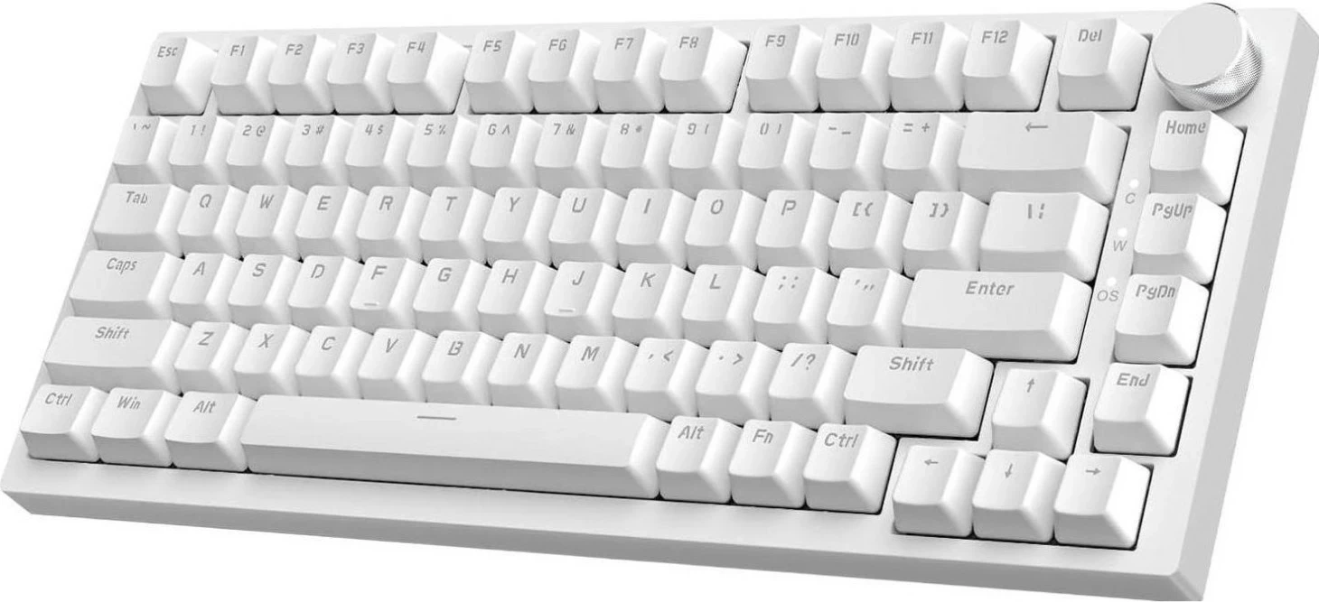 Tastierë mekanike Ajazz AK820, 75%, USB-C, Red Switch, dritë blu, e bardhë